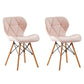 Home Contemporary Side Chair Wingback Upholstered Wood Dining Room Chair Pearl Pink Set of 2 Clearhalo ' kitchen&dining_furn' 'Dining Chairs' 'Dining Tables & Seating' 'dining_chair' 'Furniture' 'furniture_dining_chair' 'Kitchen & Dining Furniture' 'kitchen' 3909393