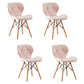 Home Contemporary Side Chair Wingback Upholstered Wood Dining Room Chair Pearl Pink Set of 4 Clearhalo ' kitchen&dining_furn' 'Dining Chairs' 'Dining Tables & Seating' 'dining_chair' 'Furniture' 'furniture_dining_chair' 'Kitchen & Dining Furniture' 'kitchen' 3909396