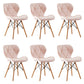 Home Contemporary Side Chair Wingback Upholstered Wood Dining Room Chair Pearl Pink Set of 6 Clearhalo ' kitchen&dining_furn' 'Dining Chairs' 'Dining Tables & Seating' 'dining_chair' 'Furniture' 'furniture_dining_chair' 'Kitchen & Dining Furniture' 'kitchen' 3909398