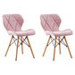 Home Contemporary Side Chair Wingback Upholstered Wood Dining Room Chair Pink Set of 2 Clearhalo ' kitchen&dining_furn' 'Dining Chairs' 'Dining Tables & Seating' 'dining_chair' 'Furniture' 'furniture_dining_chair' 'Kitchen & Dining Furniture' 'kitchen' 3909400