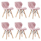 Home Contemporary Side Chair Wingback Upholstered Wood Dining Room Chair Pink Set of 6 Clearhalo ' kitchen&dining_furn' 'Dining Chairs' 'Dining Tables & Seating' 'dining_chair' 'Furniture' 'furniture_dining_chair' 'Kitchen & Dining Furniture' 'kitchen' 3909404