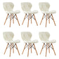 Home Contemporary Side Chair Wingback Upholstered Wood Dining Room Chair Off-White Set of 6 Clearhalo ' kitchen&dining_furn' 'Dining Chairs' 'Dining Tables & Seating' 'dining_chair' 'Furniture' 'furniture_dining_chair' 'Kitchen & Dining Furniture' 'kitchen' 3909409