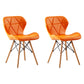 Home Contemporary Side Chair Wingback Upholstered Wood Dining Room Chair Orange Set of 2 Clearhalo ' kitchen&dining_furn' 'Dining Chairs' 'Dining Tables & Seating' 'dining_chair' 'Furniture' 'furniture_dining_chair' 'Kitchen & Dining Furniture' 'kitchen' 3909411