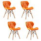 Home Contemporary Side Chair Wingback Upholstered Wood Dining Room Chair Orange Set of 4 Clearhalo ' kitchen&dining_furn' 'Dining Chairs' 'Dining Tables & Seating' 'dining_chair' 'Furniture' 'furniture_dining_chair' 'Kitchen & Dining Furniture' 'kitchen' 3909412