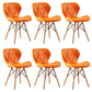 Home Contemporary Side Chair Wingback Upholstered Wood Dining Room Chair Orange Set of 6 Clearhalo ' kitchen&dining_furn' 'Dining Chairs' 'Dining Tables & Seating' 'dining_chair' 'Furniture' 'furniture_dining_chair' 'Kitchen & Dining Furniture' 'kitchen' 3909413