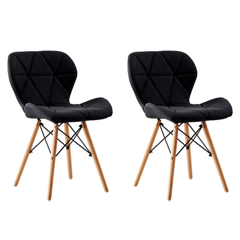Home Contemporary Side Chair Wingback Upholstered Wood Dining Room Chair Black Set of 2 Clearhalo ' kitchen&dining_furn' 'Dining Chairs' 'Dining Tables & Seating' 'dining_chair' 'Furniture' 'furniture_dining_chair' 'Kitchen & Dining Furniture' 'kitchen' 3909414
