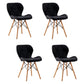 Home Contemporary Side Chair Wingback Upholstered Wood Dining Room Chair Black Set of 4 Clearhalo ' kitchen&dining_furn' 'Dining Chairs' 'Dining Tables & Seating' 'dining_chair' 'Furniture' 'furniture_dining_chair' 'Kitchen & Dining Furniture' 'kitchen' 3909415