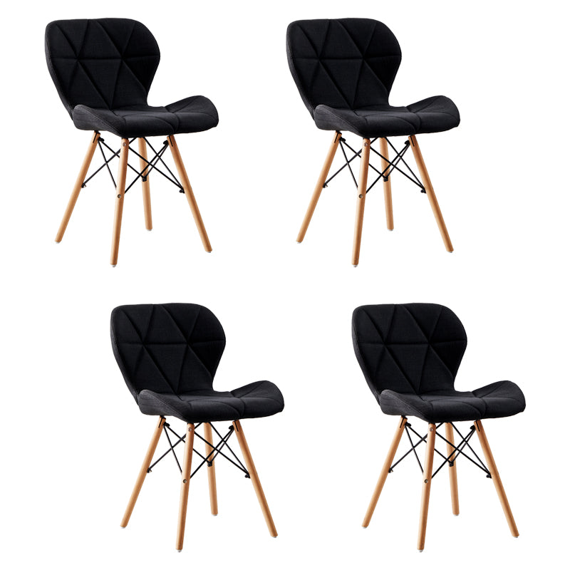 Home Contemporary Side Chair Wingback Upholstered Wood Dining Room Chair Black Set of 4 Clearhalo ' kitchen&dining_furn' 'Dining Chairs' 'Dining Tables & Seating' 'dining_chair' 'Furniture' 'furniture_dining_chair' 'Kitchen & Dining Furniture' 'kitchen' 3909415