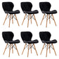 Home Contemporary Side Chair Wingback Upholstered Wood Dining Room Chair Black Set of 6 Clearhalo ' kitchen&dining_furn' 'Dining Chairs' 'Dining Tables & Seating' 'dining_chair' 'Furniture' 'furniture_dining_chair' 'Kitchen & Dining Furniture' 'kitchen' 3909416