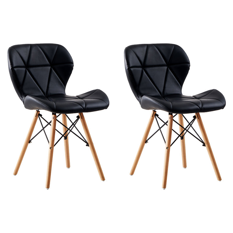 Home Contemporary Side Chair Wingback Upholstered Wood Dining Room Chair Gloss Black Set of 2 Clearhalo ' kitchen&dining_furn' 'Dining Chairs' 'Dining Tables & Seating' 'dining_chair' 'Furniture' 'furniture_dining_chair' 'Kitchen & Dining Furniture' 'kitchen' 3909417