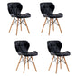 Home Contemporary Side Chair Wingback Upholstered Wood Dining Room Chair Gloss Black Set of 4 Clearhalo ' kitchen&dining_furn' 'Dining Chairs' 'Dining Tables & Seating' 'dining_chair' 'Furniture' 'furniture_dining_chair' 'Kitchen & Dining Furniture' 'kitchen' 3909418