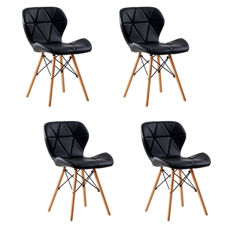 Home Contemporary Side Chair Wingback Upholstered Wood Dining Room Chair Gloss Black Set of 4 Clearhalo ' kitchen&dining_furn' 'Dining Chairs' 'Dining Tables & Seating' 'dining_chair' 'Furniture' 'furniture_dining_chair' 'Kitchen & Dining Furniture' 'kitchen' 3909418