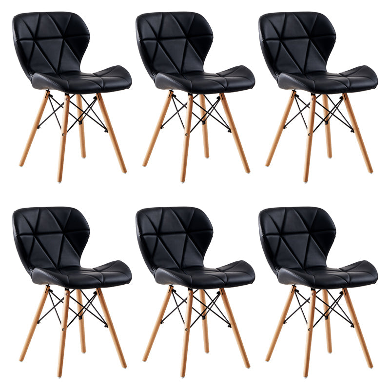 Home Contemporary Side Chair Wingback Upholstered Wood Dining Room Chair Gloss Black Set of 6 Clearhalo ' kitchen&dining_furn' 'Dining Chairs' 'Dining Tables & Seating' 'dining_chair' 'Furniture' 'furniture_dining_chair' 'Kitchen & Dining Furniture' 'kitchen' 3909419