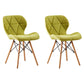 Home Contemporary Side Chair Wingback Upholstered Wood Dining Room Chair Yellow-Green Set of 2 Clearhalo ' kitchen&dining_furn' 'Dining Chairs' 'Dining Tables & Seating' 'dining_chair' 'Furniture' 'furniture_dining_chair' 'Kitchen & Dining Furniture' 'kitchen' 3909420