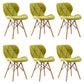 Home Contemporary Side Chair Wingback Upholstered Wood Dining Room Chair Yellow-Green Set of 6 Clearhalo ' kitchen&dining_furn' 'Dining Chairs' 'Dining Tables & Seating' 'dining_chair' 'Furniture' 'furniture_dining_chair' 'Kitchen & Dining Furniture' 'kitchen' 3909422