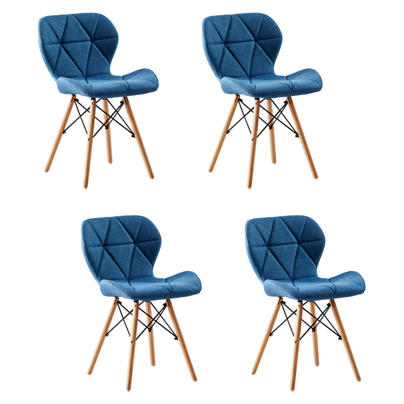 Home Contemporary Side Chair Wingback Upholstered Wood Dining Room Chair Peacock Blue Set of 4 Clearhalo ' kitchen&dining_furn' 'Dining Chairs' 'Dining Tables & Seating' 'dining_chair' 'Furniture' 'furniture_dining_chair' 'Kitchen & Dining Furniture' 'kitchen' 3909424