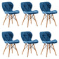 Home Contemporary Side Chair Wingback Upholstered Wood Dining Room Chair Peacock Blue Set of 6 Clearhalo ' kitchen&dining_furn' 'Dining Chairs' 'Dining Tables & Seating' 'dining_chair' 'Furniture' 'furniture_dining_chair' 'Kitchen & Dining Furniture' 'kitchen' 3909425