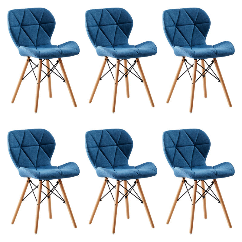 Home Contemporary Side Chair Wingback Upholstered Wood Dining Room Chair Peacock Blue Set of 6 Clearhalo ' kitchen&dining_furn' 'Dining Chairs' 'Dining Tables & Seating' 'dining_chair' 'Furniture' 'furniture_dining_chair' 'Kitchen & Dining Furniture' 'kitchen' 3909425