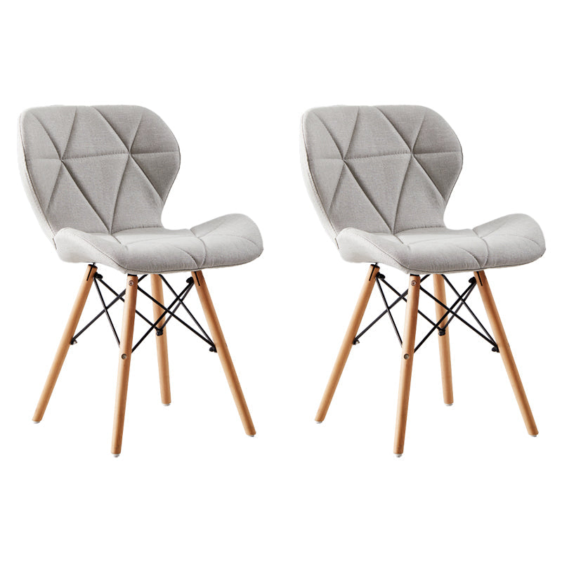 Home Contemporary Side Chair Wingback Upholstered Wood Dining Room Chair Grey Set of 2 Clearhalo ' kitchen&dining_furn' 'Dining Chairs' 'Dining Tables & Seating' 'dining_chair' 'Furniture' 'furniture_dining_chair' 'Kitchen & Dining Furniture' 'kitchen' 3909426