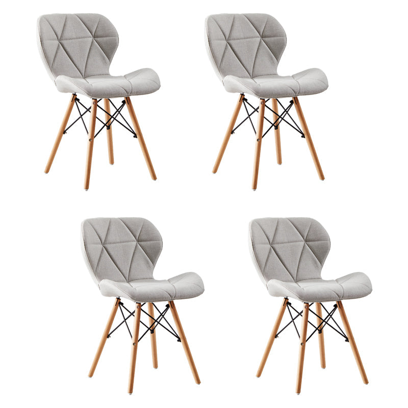 Home Contemporary Side Chair Wingback Upholstered Wood Dining Room Chair Grey Set of 4 Clearhalo ' kitchen&dining_furn' 'Dining Chairs' 'Dining Tables & Seating' 'dining_chair' 'Furniture' 'furniture_dining_chair' 'Kitchen & Dining Furniture' 'kitchen' 3909427