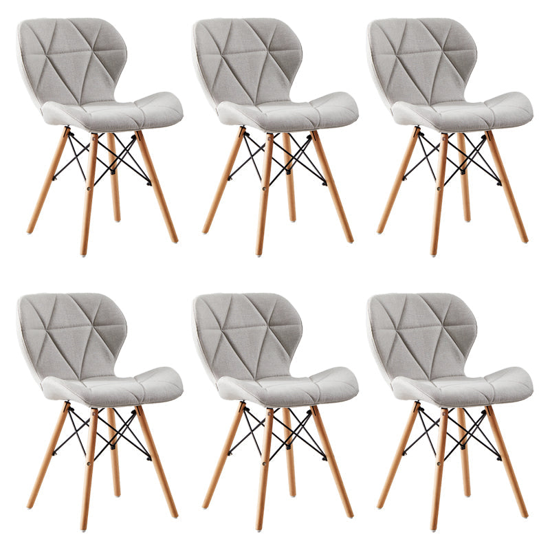 Home Contemporary Side Chair Wingback Upholstered Wood Dining Room Chair Grey Set of 6 Clearhalo ' kitchen&dining_furn' 'Dining Chairs' 'Dining Tables & Seating' 'dining_chair' 'Furniture' 'furniture_dining_chair' 'Kitchen & Dining Furniture' 'kitchen' 3909428