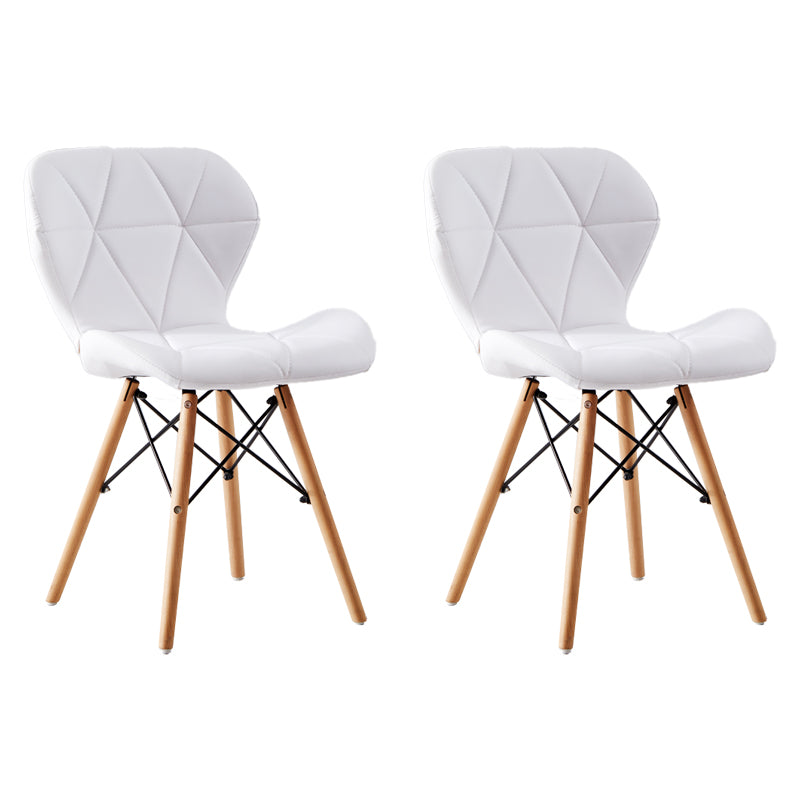 Home Contemporary Side Chair Wingback Upholstered Wood Dining Room Chair White Set of 2 Clearhalo ' kitchen&dining_furn' 'Dining Chairs' 'Dining Tables & Seating' 'dining_chair' 'Furniture' 'furniture_dining_chair' 'Kitchen & Dining Furniture' 'kitchen' 3909429