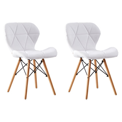 Home Contemporary Side Chair Wingback Upholstered Wood Dining Room Chair White Set of 2 Clearhalo ' kitchen&dining_furn' 'Dining Chairs' 'Dining Tables & Seating' 'dining_chair' 'Furniture' 'furniture_dining_chair' 'Kitchen & Dining Furniture' 'kitchen' 3909429