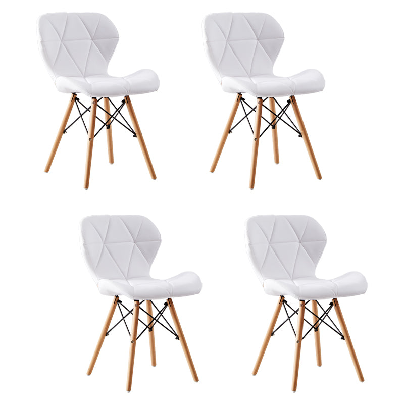 Home Contemporary Side Chair Wingback Upholstered Wood Dining Room Chair White Set of 4 Clearhalo ' kitchen&dining_furn' 'Dining Chairs' 'Dining Tables & Seating' 'dining_chair' 'Furniture' 'furniture_dining_chair' 'Kitchen & Dining Furniture' 'kitchen' 3909430