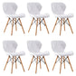 Home Contemporary Side Chair Wingback Upholstered Wood Dining Room Chair White Set of 6 Clearhalo ' kitchen&dining_furn' 'Dining Chairs' 'Dining Tables & Seating' 'dining_chair' 'Furniture' 'furniture_dining_chair' 'Kitchen & Dining Furniture' 'kitchen' 3909431