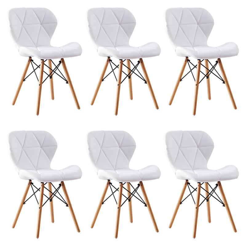 Home Contemporary Side Chair Wingback Upholstered Wood Dining Room Chair White Set of 6 Clearhalo ' kitchen&dining_furn' 'Dining Chairs' 'Dining Tables & Seating' 'dining_chair' 'Furniture' 'furniture_dining_chair' 'Kitchen & Dining Furniture' 'kitchen' 3909431