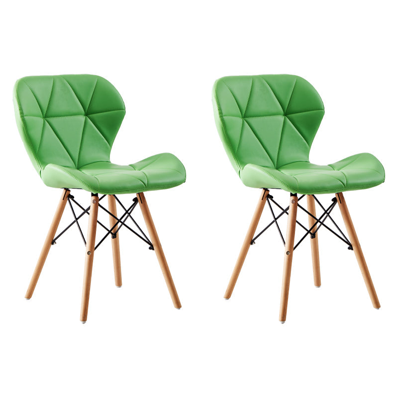 Home Contemporary Side Chair Wingback Upholstered Wood Dining Room Chair Green Set of 2 Clearhalo ' kitchen&dining_furn' 'Dining Chairs' 'Dining Tables & Seating' 'dining_chair' 'Furniture' 'furniture_dining_chair' 'Kitchen & Dining Furniture' 'kitchen' 3909432