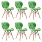 Home Contemporary Side Chair Wingback Upholstered Wood Dining Room Chair Green Set of 6 Clearhalo ' kitchen&dining_furn' 'Dining Chairs' 'Dining Tables & Seating' 'dining_chair' 'Furniture' 'furniture_dining_chair' 'Kitchen & Dining Furniture' 'kitchen' 3909434