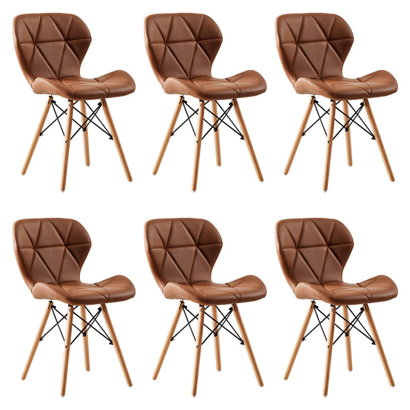 Home Contemporary Side Chair Wingback Upholstered Wood Dining Room Chair Coffee Set of 6 Clearhalo ' kitchen&dining_furn' 'Dining Chairs' 'Dining Tables & Seating' 'dining_chair' 'Furniture' 'furniture_dining_chair' 'Kitchen & Dining Furniture' 'kitchen' 3909437