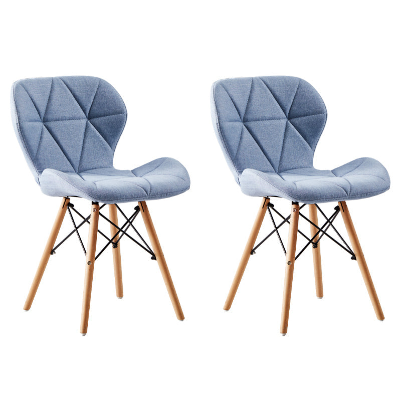 Home Contemporary Side Chair Wingback Upholstered Wood Dining Room Chair Blue Set of 2 Clearhalo ' kitchen&dining_furn' 'Dining Chairs' 'Dining Tables & Seating' 'dining_chair' 'Furniture' 'furniture_dining_chair' 'Kitchen & Dining Furniture' 'kitchen' 3909438