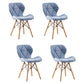 Home Contemporary Side Chair Wingback Upholstered Wood Dining Room Chair Blue Set of 4 Clearhalo ' kitchen&dining_furn' 'Dining Chairs' 'Dining Tables & Seating' 'dining_chair' 'Furniture' 'furniture_dining_chair' 'Kitchen & Dining Furniture' 'kitchen' 3909439