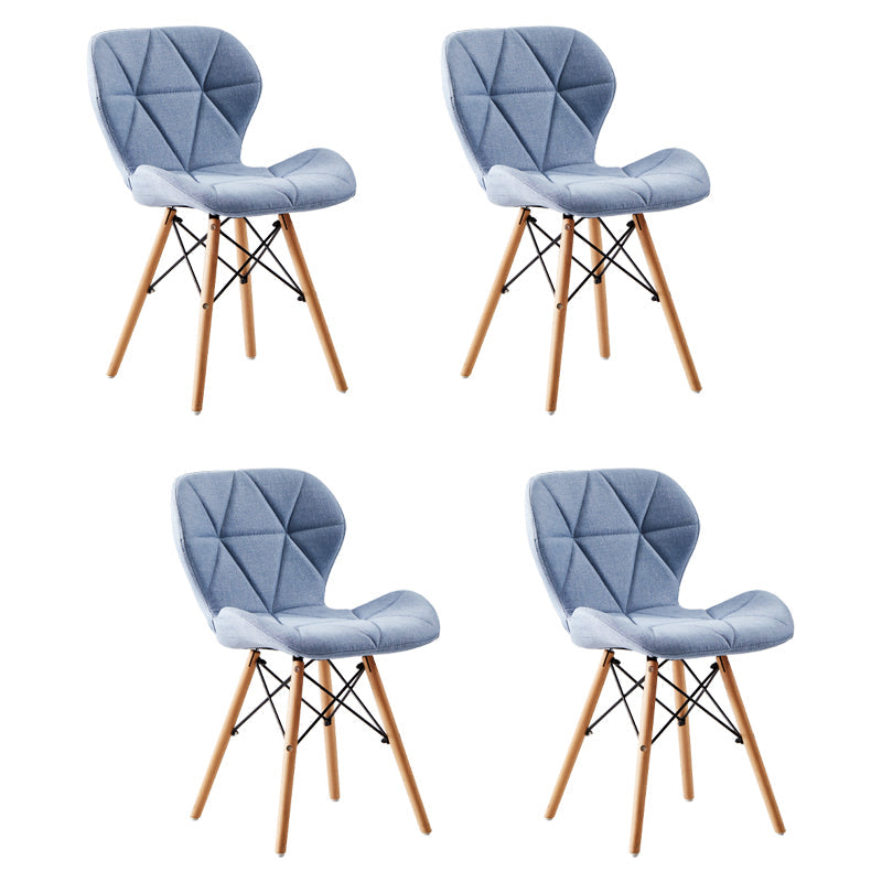 Home Contemporary Side Chair Wingback Upholstered Wood Dining Room Chair Blue Set of 4 Clearhalo ' kitchen&dining_furn' 'Dining Chairs' 'Dining Tables & Seating' 'dining_chair' 'Furniture' 'furniture_dining_chair' 'Kitchen & Dining Furniture' 'kitchen' 3909439