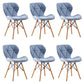 Home Contemporary Side Chair Wingback Upholstered Wood Dining Room Chair Blue Set of 6 Clearhalo ' kitchen&dining_furn' 'Dining Chairs' 'Dining Tables & Seating' 'dining_chair' 'Furniture' 'furniture_dining_chair' 'Kitchen & Dining Furniture' 'kitchen' 3909440