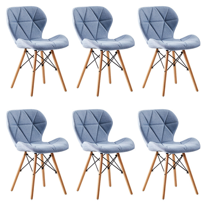 Home Contemporary Side Chair Wingback Upholstered Wood Dining Room Chair Blue Set of 6 Clearhalo ' kitchen&dining_furn' 'Dining Chairs' 'Dining Tables & Seating' 'dining_chair' 'Furniture' 'furniture_dining_chair' 'Kitchen & Dining Furniture' 'kitchen' 3909440