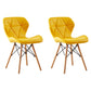 Home Contemporary Side Chair Wingback Upholstered Wood Dining Room Chair Yellow Set of 2 Clearhalo ' kitchen&dining_furn' 'Dining Chairs' 'Dining Tables & Seating' 'dining_chair' 'Furniture' 'furniture_dining_chair' 'Kitchen & Dining Furniture' 'kitchen' 3909441
