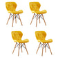 Home Contemporary Side Chair Wingback Upholstered Wood Dining Room Chair Yellow Set of 4 Clearhalo ' kitchen&dining_furn' 'Dining Chairs' 'Dining Tables & Seating' 'dining_chair' 'Furniture' 'furniture_dining_chair' 'Kitchen & Dining Furniture' 'kitchen' 3909442