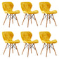 Home Contemporary Side Chair Wingback Upholstered Wood Dining Room Chair Yellow Set of 6 Clearhalo ' kitchen&dining_furn' 'Dining Chairs' 'Dining Tables & Seating' 'dining_chair' 'Furniture' 'furniture_dining_chair' 'Kitchen & Dining Furniture' 'kitchen' 3909443