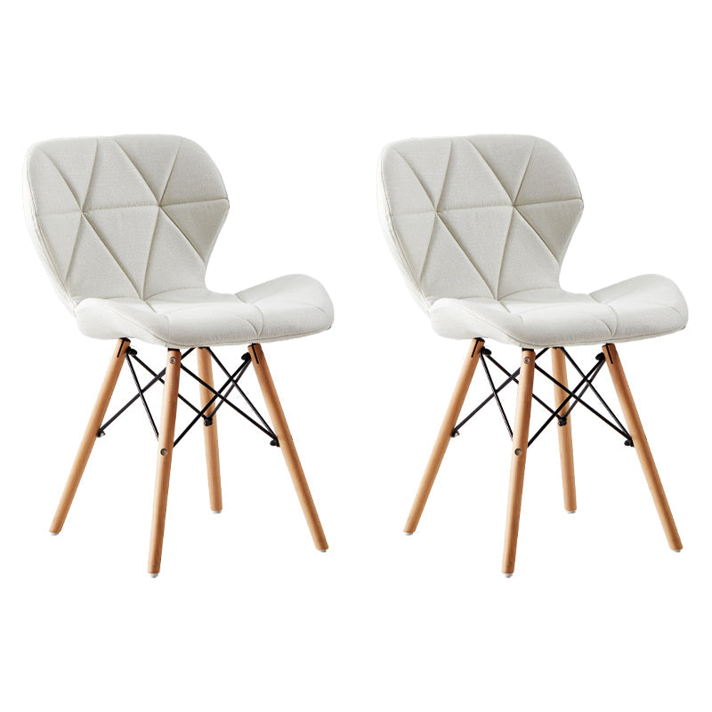 Home Contemporary Side Chair Wingback Upholstered Wood Dining Room Chair Beige Set of 2 Clearhalo ' kitchen&dining_furn' 'Dining Chairs' 'Dining Tables & Seating' 'dining_chair' 'Furniture' 'furniture_dining_chair' 'Kitchen & Dining Furniture' 'kitchen' 3909444