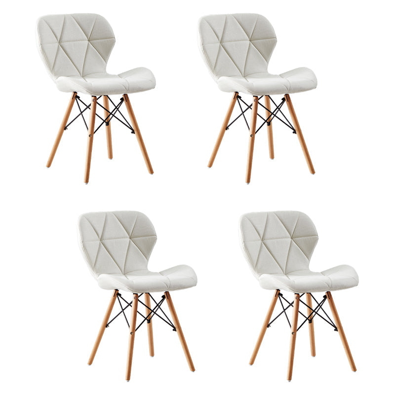 Home Contemporary Side Chair Wingback Upholstered Wood Dining Room Chair Beige Set of 4 Clearhalo ' kitchen&dining_furn' 'Dining Chairs' 'Dining Tables & Seating' 'dining_chair' 'Furniture' 'furniture_dining_chair' 'Kitchen & Dining Furniture' 'kitchen' 3909445