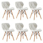 Home Contemporary Side Chair Wingback Upholstered Wood Dining Room Chair Beige Set of 6 Clearhalo ' kitchen&dining_furn' 'Dining Chairs' 'Dining Tables & Seating' 'dining_chair' 'Furniture' 'furniture_dining_chair' 'Kitchen & Dining Furniture' 'kitchen' 3909446