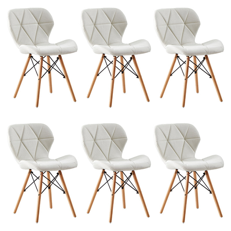 Home Contemporary Side Chair Wingback Upholstered Wood Dining Room Chair Beige Set of 6 Clearhalo ' kitchen&dining_furn' 'Dining Chairs' 'Dining Tables & Seating' 'dining_chair' 'Furniture' 'furniture_dining_chair' 'Kitchen & Dining Furniture' 'kitchen' 3909446