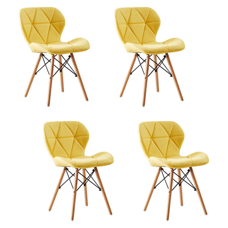 Home Contemporary Side Chair Wingback Upholstered Wood Dining Room Chair Ginger Set of 4 Clearhalo ' kitchen&dining_furn' 'Dining Chairs' 'Dining Tables & Seating' 'dining_chair' 'Furniture' 'furniture_dining_chair' 'Kitchen & Dining Furniture' 'kitchen' 3909448