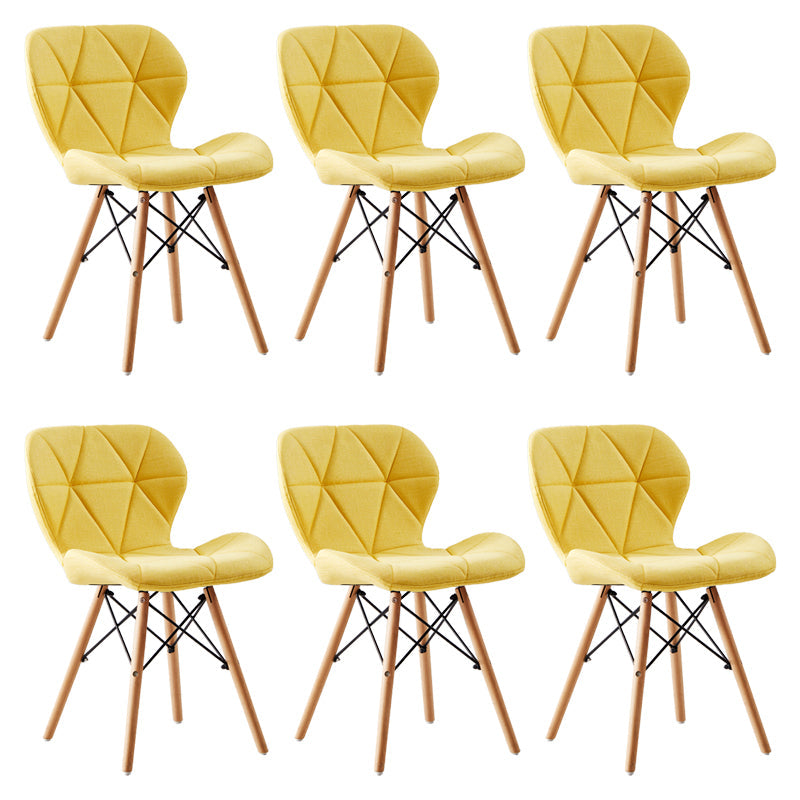 Home Contemporary Side Chair Wingback Upholstered Wood Dining Room Chair Ginger Set of 6 Clearhalo ' kitchen&dining_furn' 'Dining Chairs' 'Dining Tables & Seating' 'dining_chair' 'Furniture' 'furniture_dining_chair' 'Kitchen & Dining Furniture' 'kitchen' 3909449