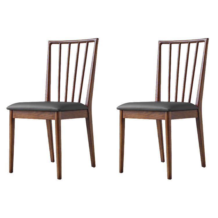 Modern Style Wooden Dining Chairs Slat Back Stacking Side Chair for Kitchen Dark Gray 2 Piece Set Walnut Clearhalo ' kitchen&dining_furn' 'Dining Chairs' 'Dining Tables & Seating' 'dining_chair' 'furn' 'furn_dining_chair' 'Furniture' 'furniture_dining_chair' 'Kitchen & Dining Furniture' 'kitchen' 3909454
