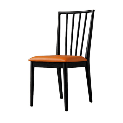 Modern Style Wooden Dining Chairs Slat Back Stacking Side Chair for Kitchen Orange 1 Piece Black Clearhalo ' kitchen&dining_furn' 'Dining Chairs' 'Dining Tables & Seating' 'dining_chair' 'furn' 'furn_dining_chair' 'Furniture' 'furniture_dining_chair' 'Kitchen & Dining Furniture' 'kitchen' 3909457