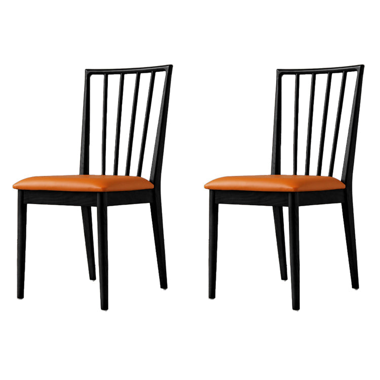 Modern Style Wooden Dining Chairs Slat Back Stacking Side Chair for Kitchen Orange 2 Piece Set Black Clearhalo ' kitchen&dining_furn' 'Dining Chairs' 'Dining Tables & Seating' 'dining_chair' 'furn' 'furn_dining_chair' 'Furniture' 'furniture_dining_chair' 'Kitchen & Dining Furniture' 'kitchen' 3909459